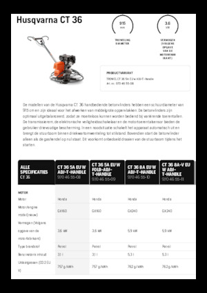 Ručně vedené hladičky betonu Husqvarna CT 36