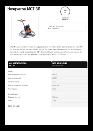 Ručně vedené hladičky betonu Husqvarna MCT 36