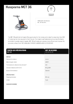 Ručně vedené hladičky betonu Husqvarna MCT 36