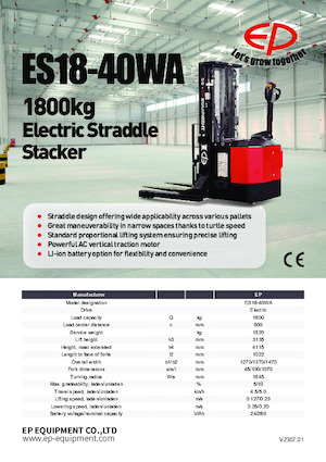 Ruční paletové vozíky EP ES18-40WA