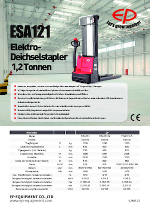 Ruční paletové vozíky EP ESA121