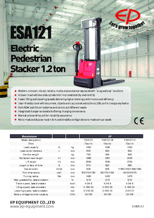 Ruční paletové vozíky EP ESA121