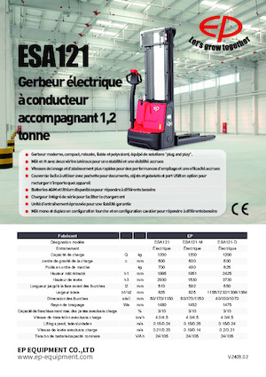 Ruční paletové vozíky EP ESA121