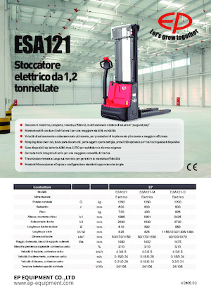 Ruční paletové vozíky EP ESA121
