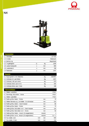 Ruční paletové vozíky PRAMAC Lifter NX 12/35
