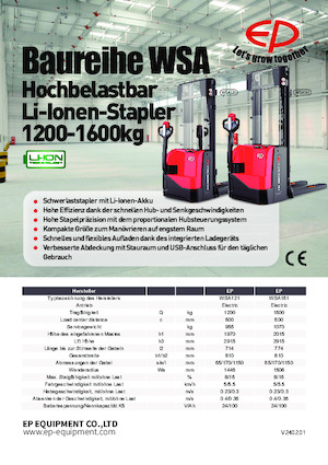 Ruční paletové vozíky EP WSA121