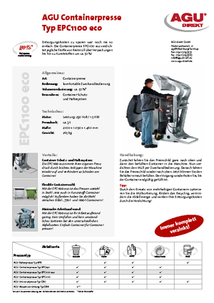 Lisy na odpad AGU EPC 1100 eco