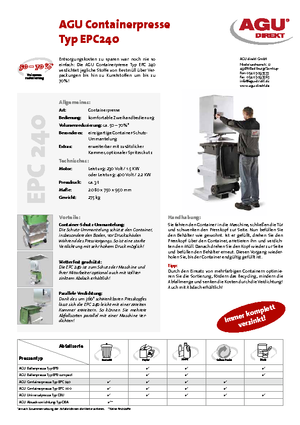 Lisy na odpad AGU EPC 240