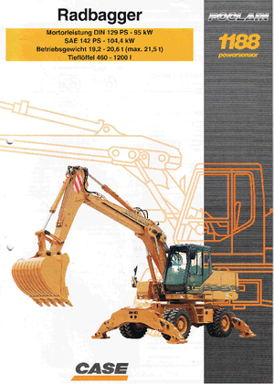 Kolová rypadla Case Poclain 1188 PM 4A
