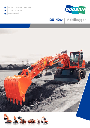 Kolová rypadla Doosan DX 140 W