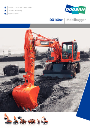 Kolová rypadla Doosan DX 160 W