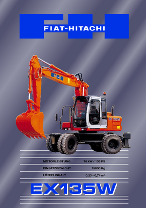 Kolová rypadla Fiat-Hitachi EX 135 W