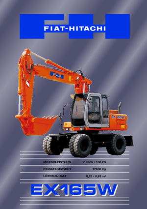 Kolová rypadla Fiat-Hitachi EX 165 W