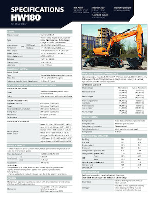 Kolová rypadla Hyundai HW180