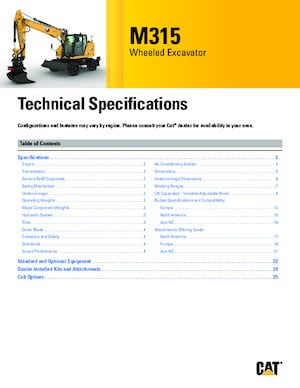 Kolová rypadla Caterpillar M315