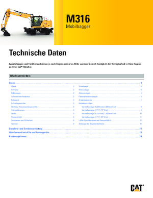 Kolová rypadla Caterpillar M316