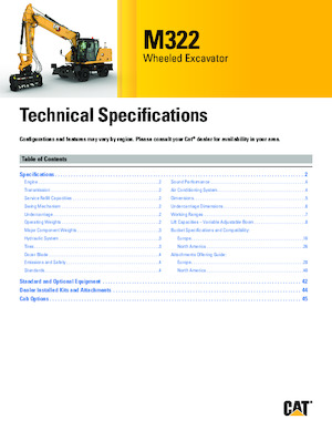 Kolová rypadla Caterpillar M322