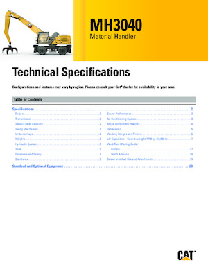 Manipulátory s materiálem Caterpillar MH3040