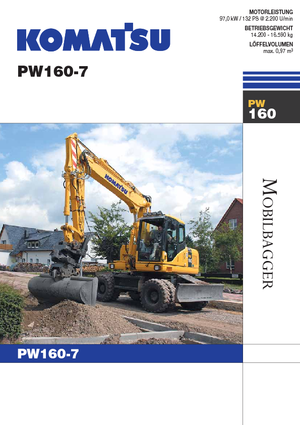 Kolová rypadla Komatsu PW160-7E0