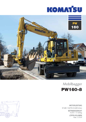 Kolová rypadla Komatsu PW160-8
