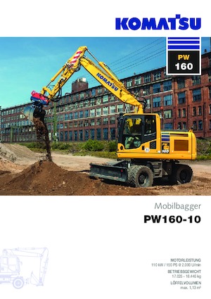 Kolová rypadla Komatsu PW160-10 