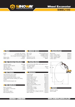 Kolová rypadla Sinoway SWEL190