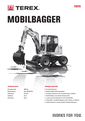 Kolová rypadla Terex TW 70
