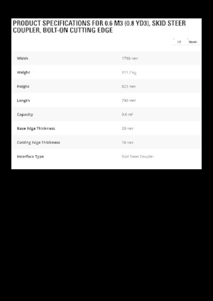 Lžíce pro kolové nakladače Caterpillar 0.6 m3