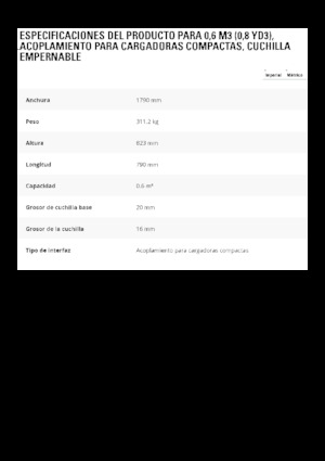 Lžíce pro kolové nakladače Caterpillar 0.6 m3