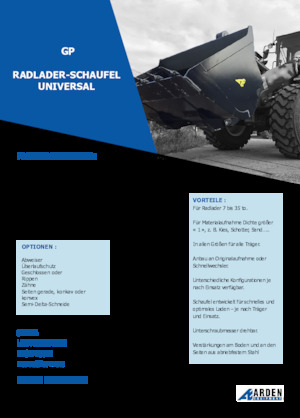 Lžíce pro kolové nakladače Arden L31GP