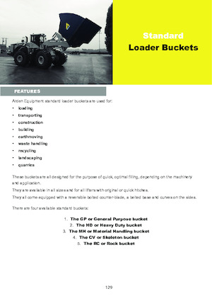 Lžíce pro kolové nakladače Arden L31GP