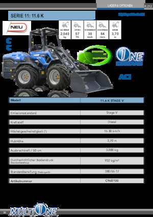 Kolové nakladače Multione 11.6 K 
