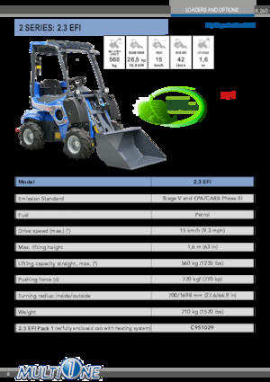Kolové nakladače Multione 2.3 EFI