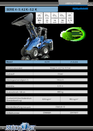 Kolové nakladače Multione 4.2 K 