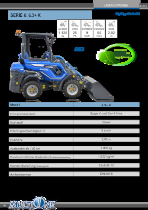 Kolové nakladače Multione 6.3+K