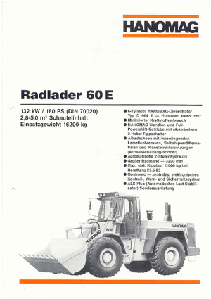 Kolové nakladače Hanomag 60 E