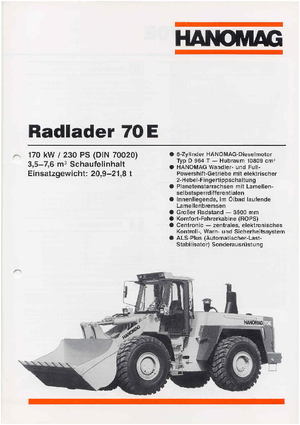 Kolové nakladače Hanomag 70 E