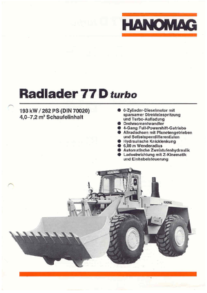 Kolové nakladače Hanomag 77 D TURBO