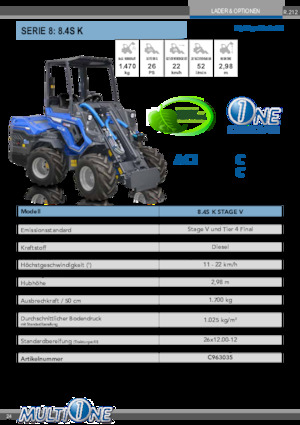 Kolové nakladače Multione 8.4S K 