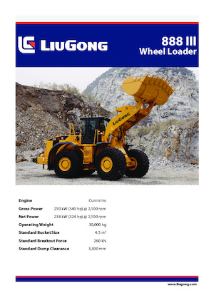 Kolové nakladače Liugong 888 III 