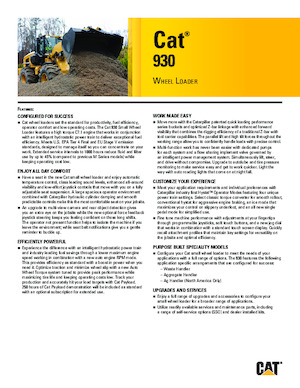 Kolové nakladače Caterpillar 930