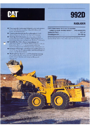 Kolové nakladače Caterpillar 992 D