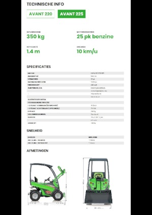 Kolové nakladače Avant Tecno Avant 225