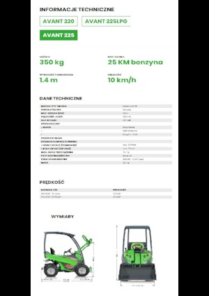 Kolové nakladače Avant Tecno Avant 225
