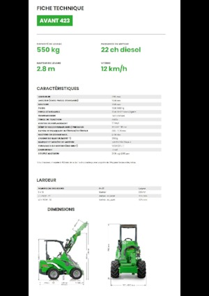 Kolové nakladače Avant Tecno Avant 423