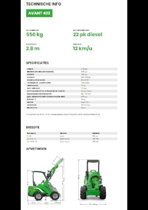 Kolové nakladače Avant Tecno Avant 423