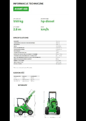 Kolové nakladače Avant Tecno Avant 423