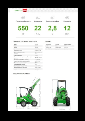 Kolové nakladače Avant Tecno Avant 423