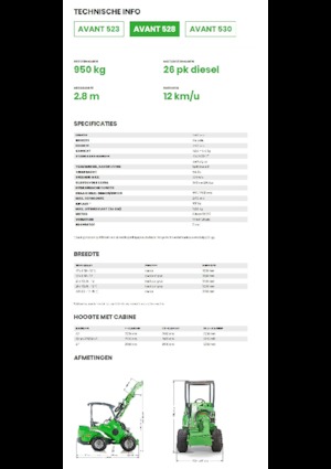 Kolové nakladače Avant Tecno Avant 528