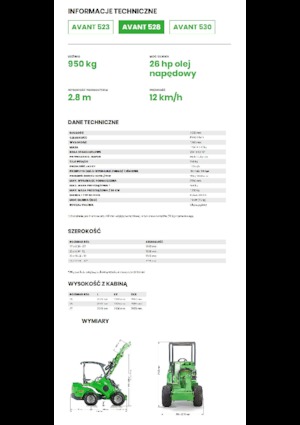 Kolové nakladače Avant Tecno Avant 528